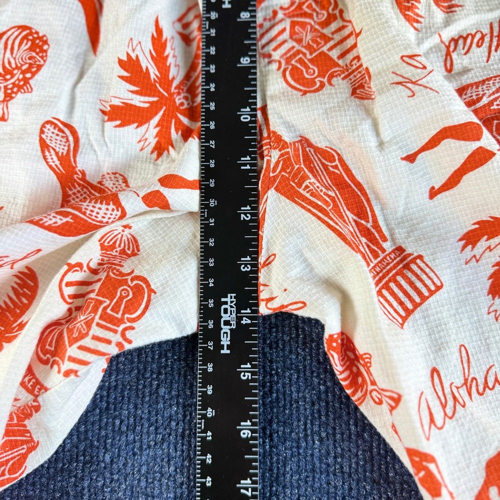 Ocean Pacific OP Mens Hawaiian Print Cotton Shorts Orange Cream Large Waikiki - Picture 4 of 7